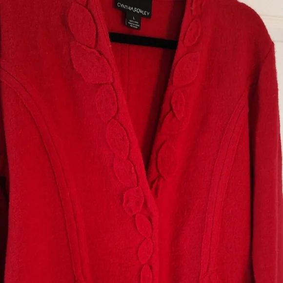 Cynthia Rowley Bold Red Women's Cardigan - Picture 3 of 4